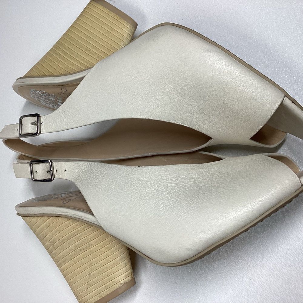 Vince camuto  Ivory Cream drenal peep toe sling back‎ sandal size 9.5 - Picture 4 of 10